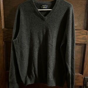 Charter Club Men's Dark Gray V-Neck Sweater, 100% Cashmere